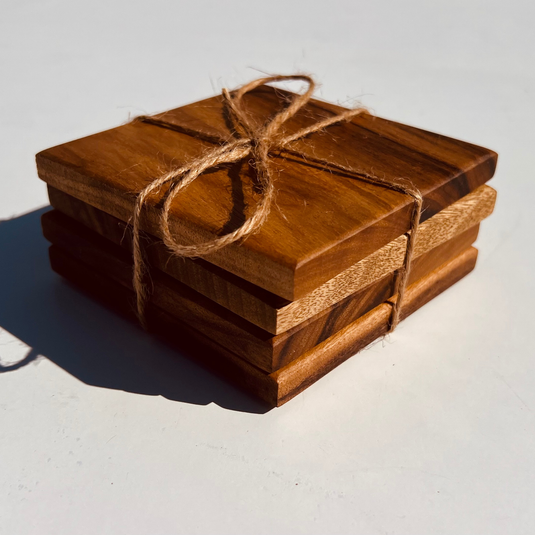 Myrtlewood Coaster Set, 4 Pack