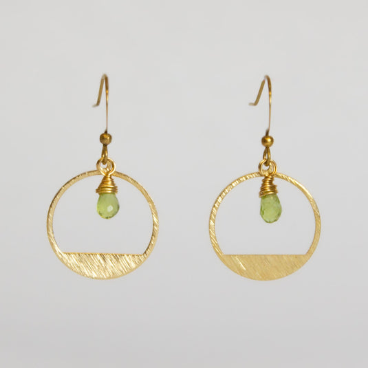 Peridot Halo Drops Earrings