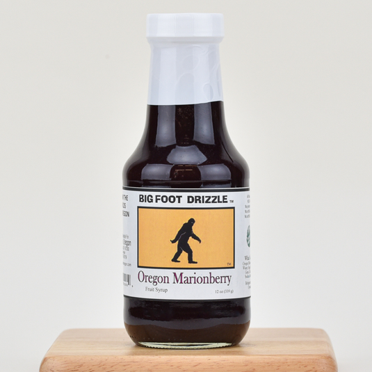 Big Foot Oregon Marionberry Drizzle Fruit Syrup with bigfoot label