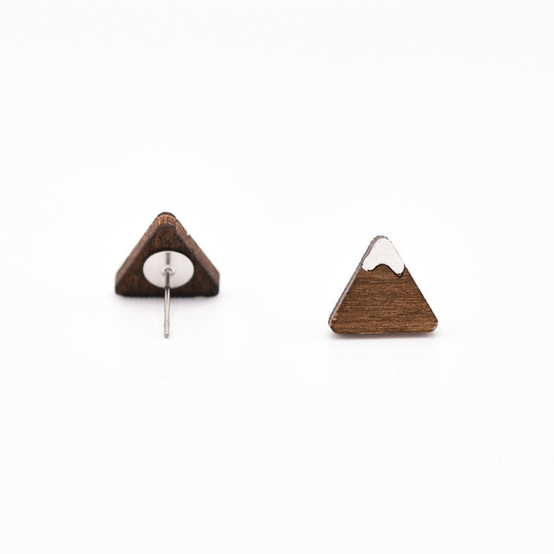 Load image into Gallery viewer, Snow Topped Mountain Wooden Earrings
