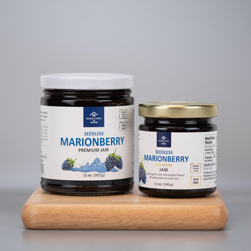 Load image into Gallery viewer, Kuze Fuku &amp; Sons Seedless Marionberry Jam available in 5oz and 11oz
