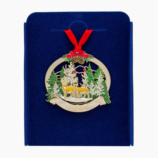 Oregon Christmas Deerscape Ornament