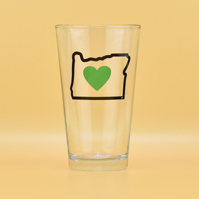 Heart In Oregon Pint Glass