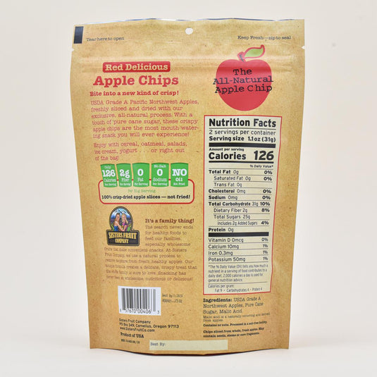 Sisters Fruit Company Red Delicious Apple Chips,  2.25oz.
