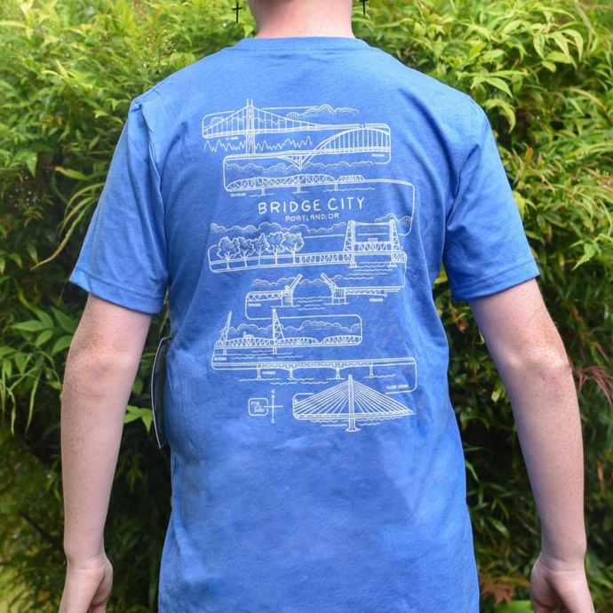 Find Little Bigfoot Bridge City T-Shirt back on model