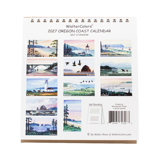 2027 Walter Colors Oregon Coast Spiral Calendar