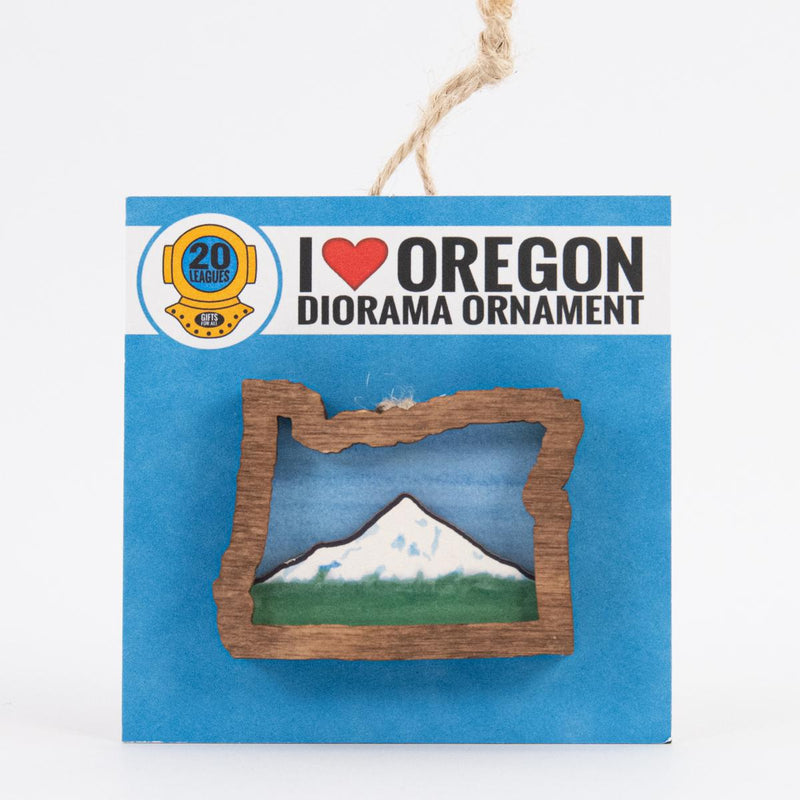 Load image into Gallery viewer, Mt. Hood Oregon Diorama Wooden Ornament
