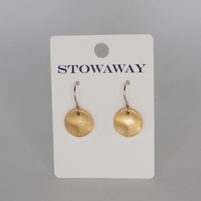 Load image into Gallery viewer, Hammered Gold Viv Round Earrings
