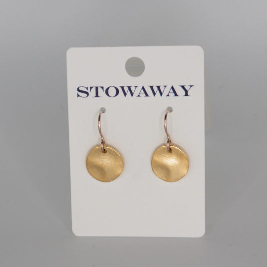 Hammered Gold Viv Round Earrings