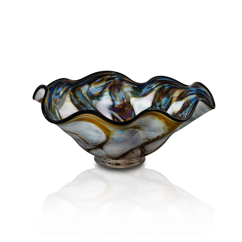 Load image into Gallery viewer, The Glass Forge Moonbeam Wave Bowl, Large
