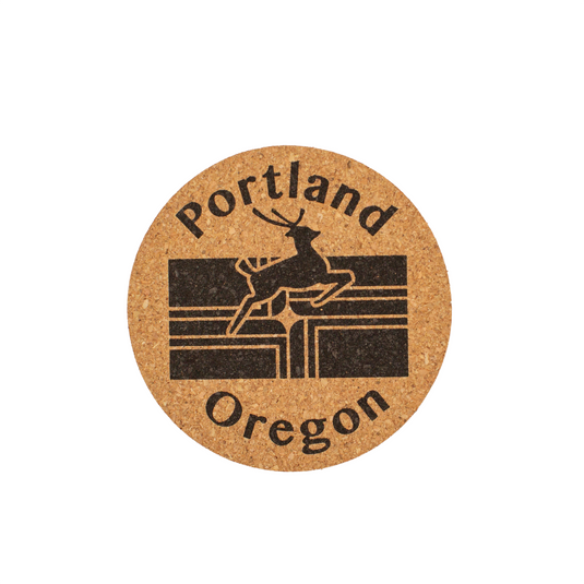 Portland Stag Flag Cork Coaster