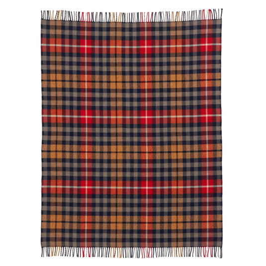 Pendleton Hickory Navy/Rust Jacquard Wool Blanket, Throw