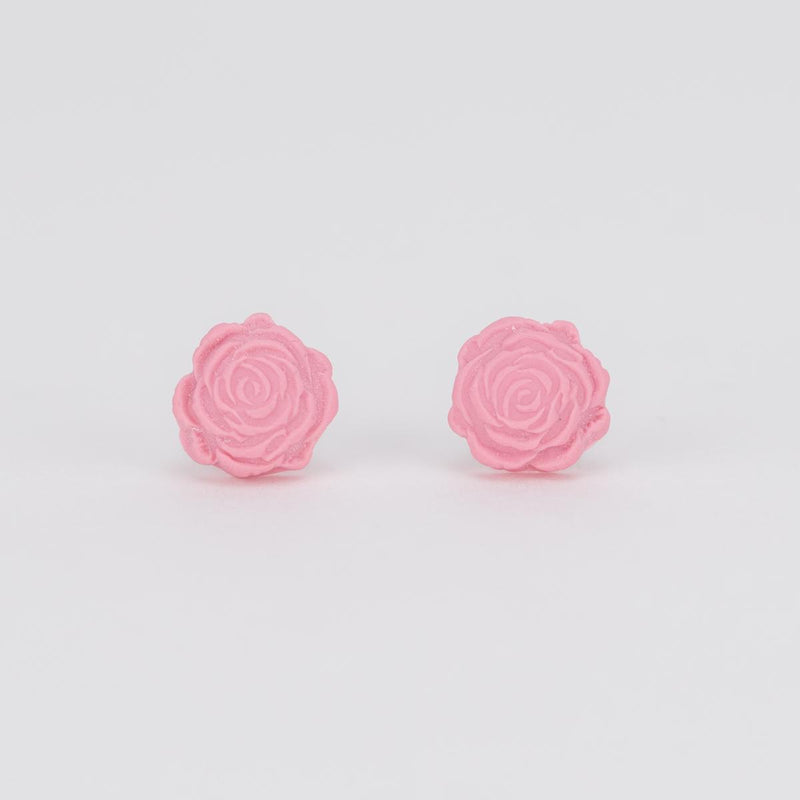 Load image into Gallery viewer, Blush Pink Rose Stud Earrings
