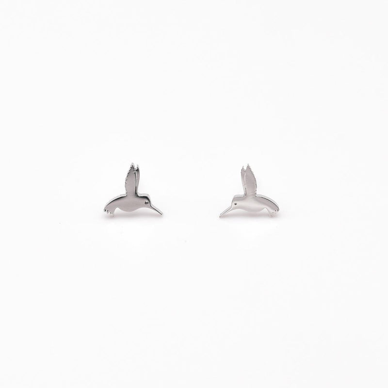 Load image into Gallery viewer, Silver Hummingbird Earrings
