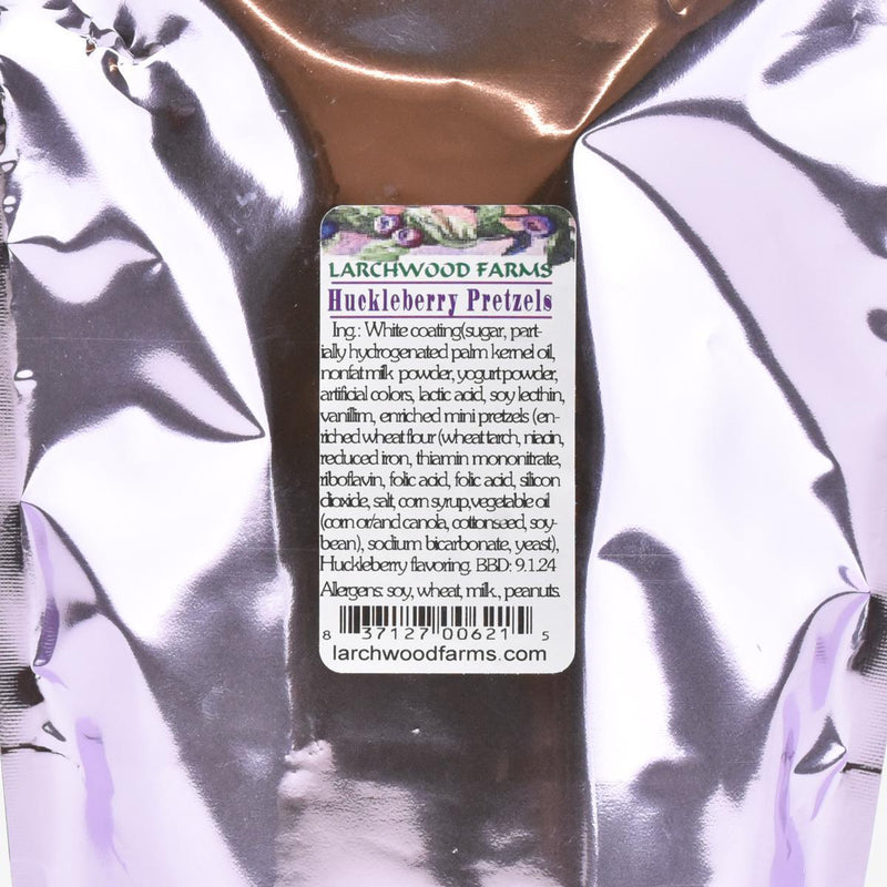 Load image into Gallery viewer, Larchwood Farms Huckleberry White Chocolate Pretzels, 7oz ingredients
