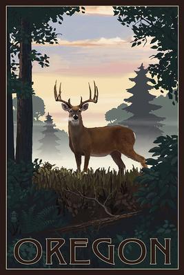 Bookmark Oregon Deer and Sunrise Wood