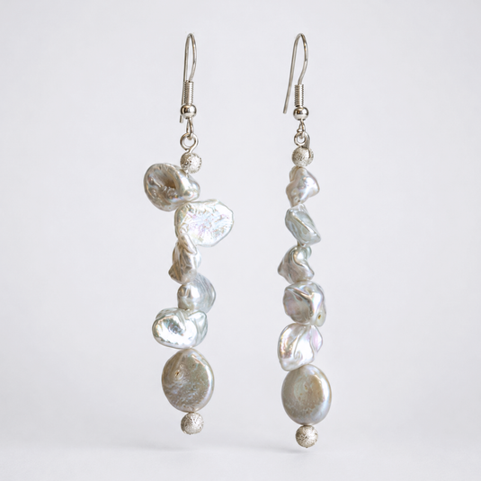 Cascading Freshwater Pearl Dangle Earrings