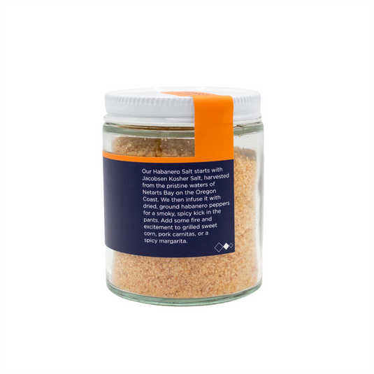 Jacobsen Salt Co. Habanero Salt 4.2 oz back of label describes the salt