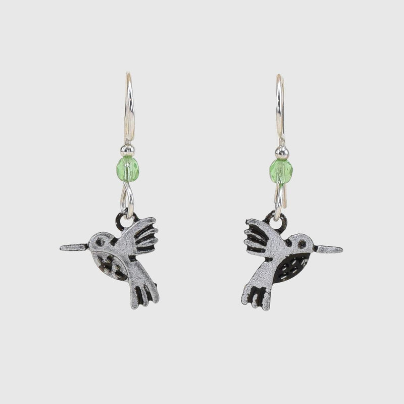 Load image into Gallery viewer, Beautiful Medusa Hummingbird Earrings front green
