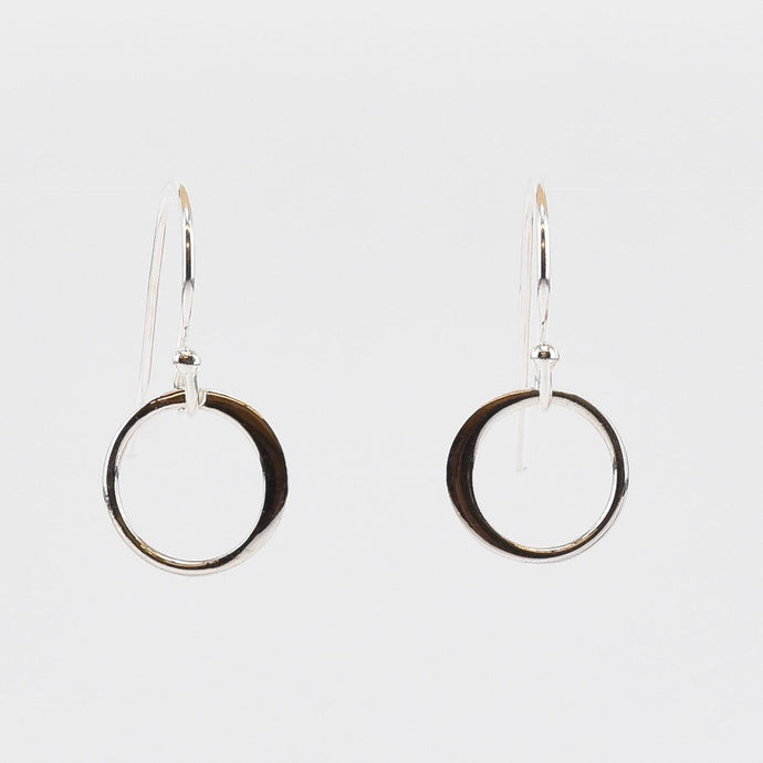 Silver Circle Small Dangle Earrings