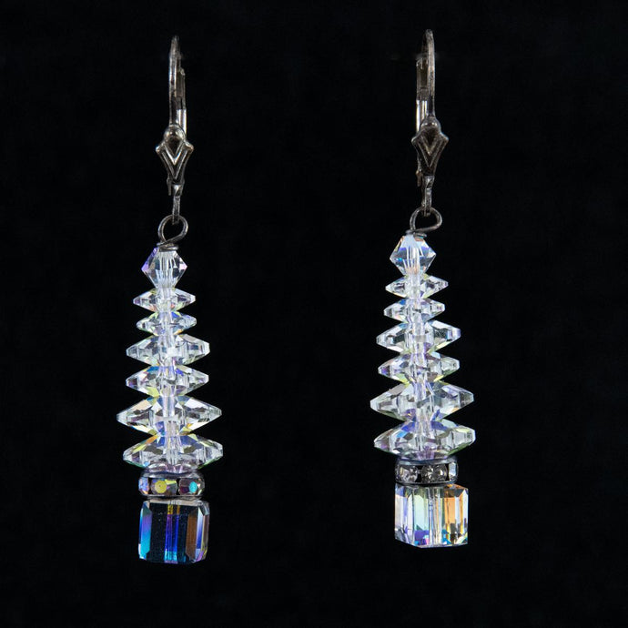 Swarovski® Crystal Clear Christmas Tree Earrings