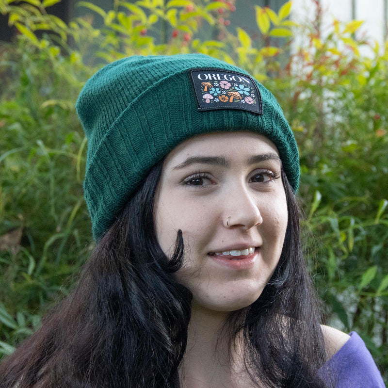 Load image into Gallery viewer, TGT Forage Flowers &amp; Mushrooms Knit Beanie

