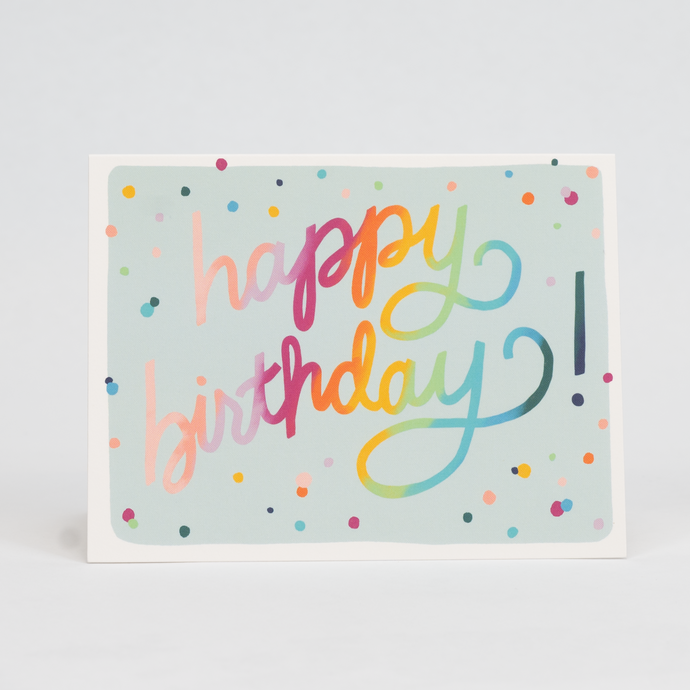 Prismatic Script Birthday Card