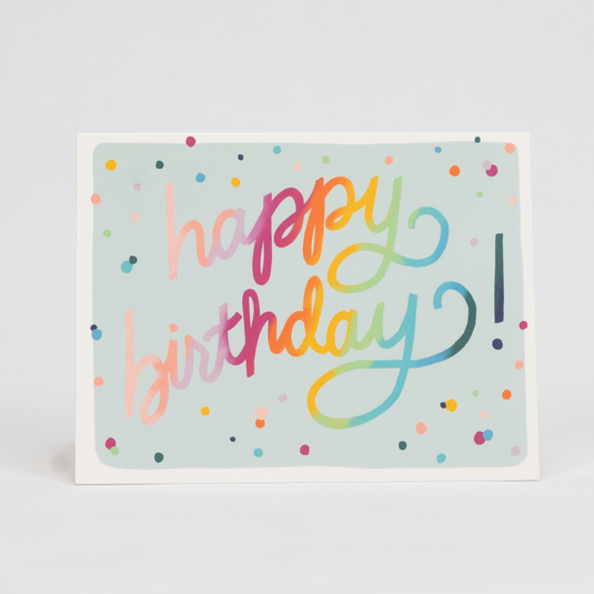 Prismatic Script Birthday Card