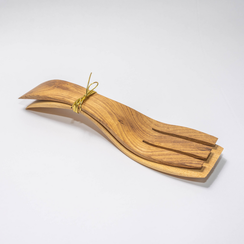 Load image into Gallery viewer, Myrtlewood Salad Serving Set
