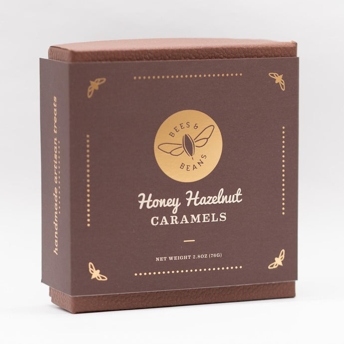 Bees & Beans Chocolate Salted Honey Caramels, 6pc