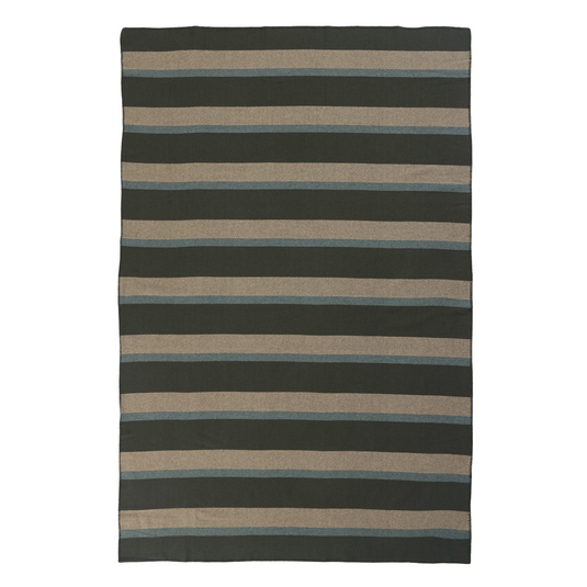 Pendleton Eco-Wise Olive Stripe Wool Blanket, Queen
