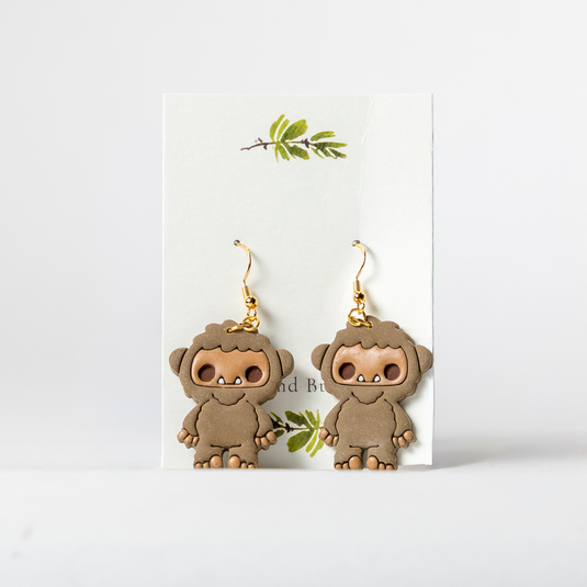 Bigfoot Polymer Clay Dangle Earrings