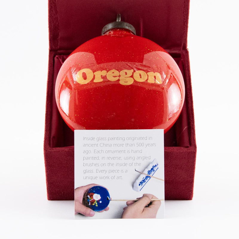 Load image into Gallery viewer, Oregon Home Red Glass Ornament
