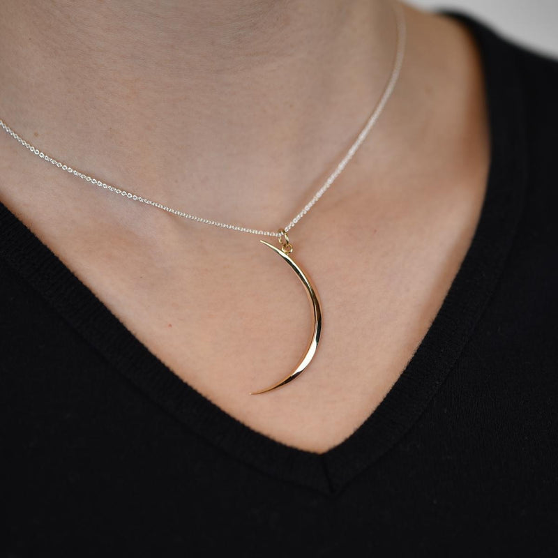 Load image into Gallery viewer, Bronze Crescent Moon Necklace
