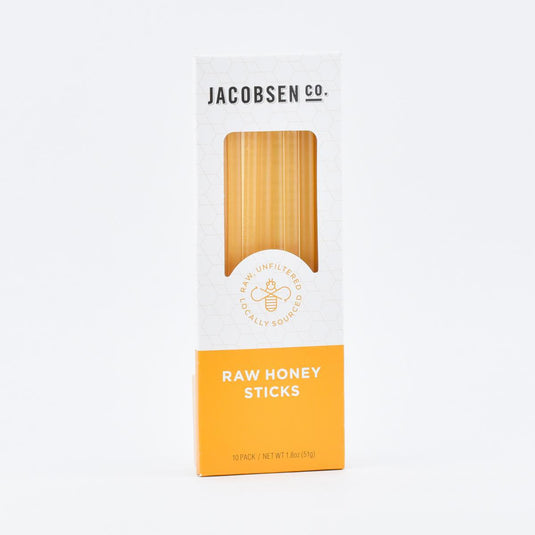 Jacobsen Salt Co. Raw Honey Sticks, 10pc front 