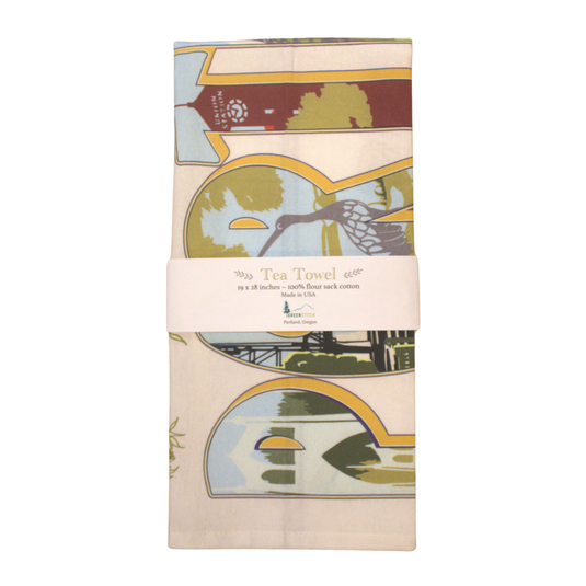 Portland The Rose City Tea Towel
