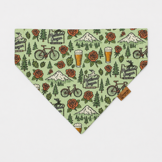 Chasin' Tail Dog Design Oregon Green Stag Bandana
