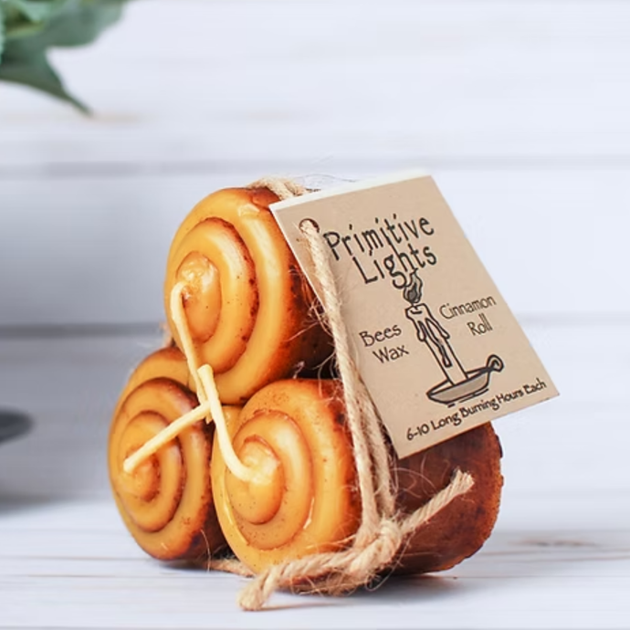 Primitive Lights Rolled Beeswax Votive Candle, Set of 3