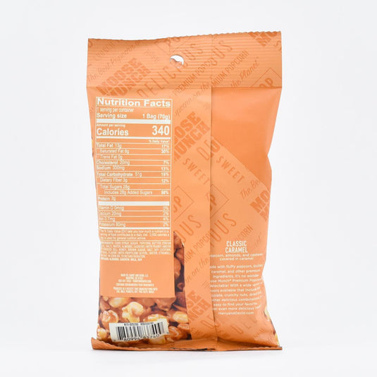 Moose Munch® Classic Caramel Popcorn, 2.5oz. nutrition facts