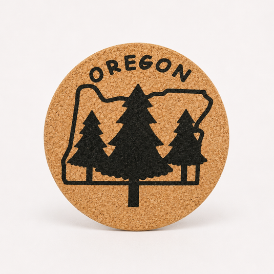 Oregon Trees Cork Coaster