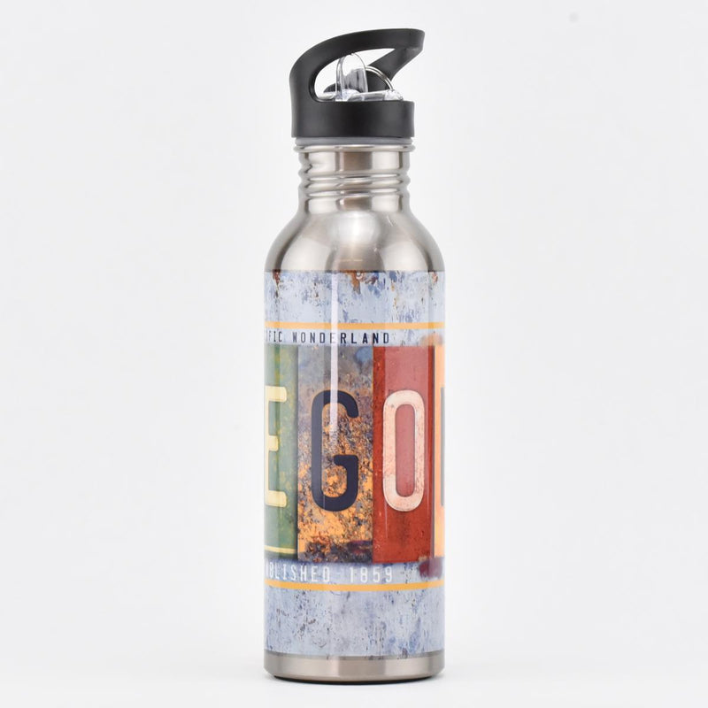 Load image into Gallery viewer, Oregon License Plate Stainless Steel Water Bottle
