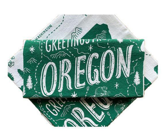 Tea Towel Greetings from Oregon