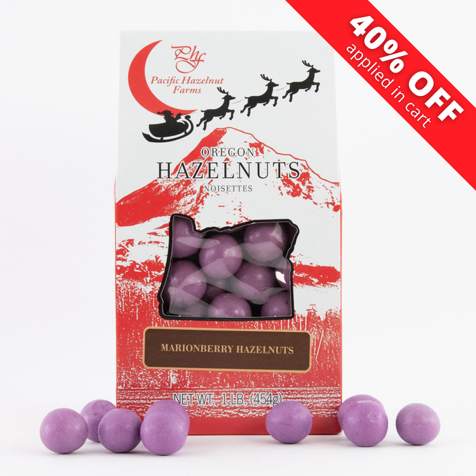 Pacific Hazelnut Farms Marionberry Chocolate Hazelnuts in Holiday Box, 16oz.
