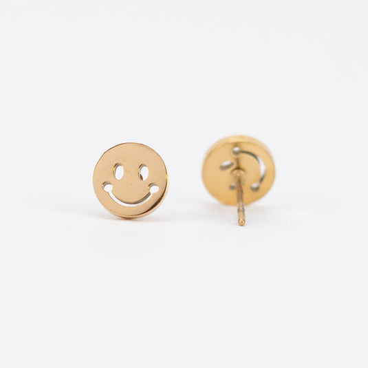 Gold Smiley Face Earrings