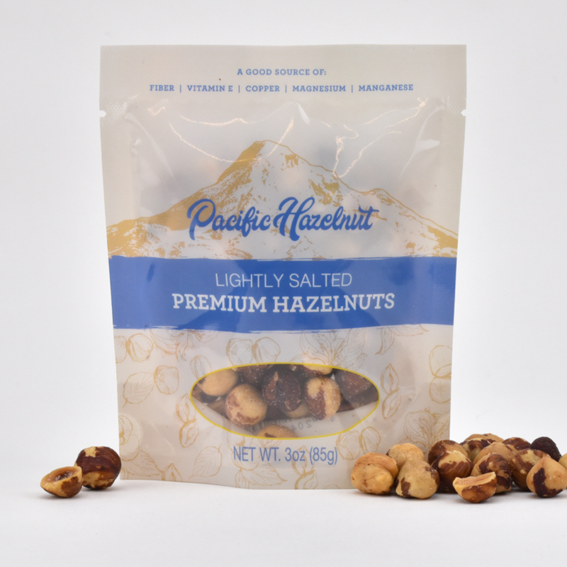 Load image into Gallery viewer, Pacific Hazelnut Farms Lightly Salted Premium Hazelnuts 3oz Bag
