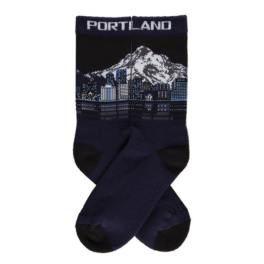 Twin City Knitting Socks Portland Skyline Crew Socks