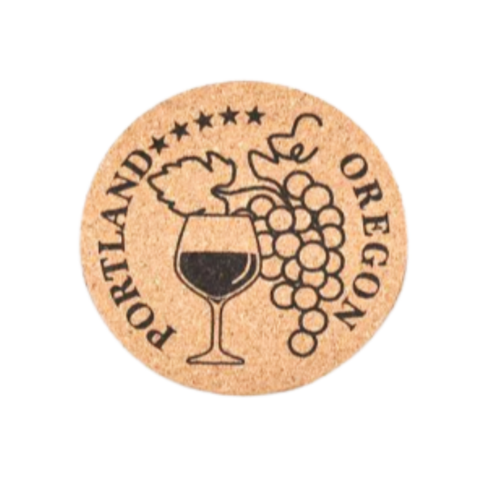 Wine Glass Portland Cork Coaster