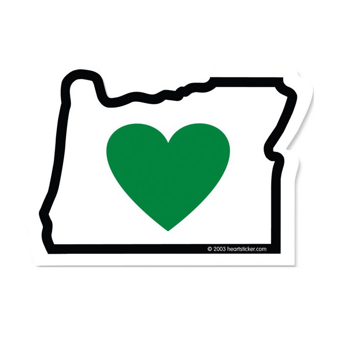 Heart In Oregon Sticker 2.75 in.
