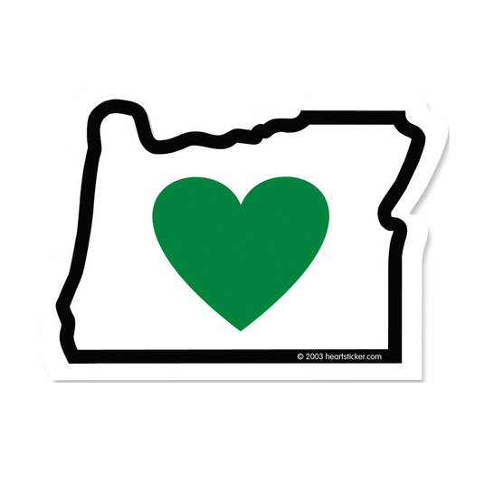 Heart In Oregon Sticker 2.75 in.