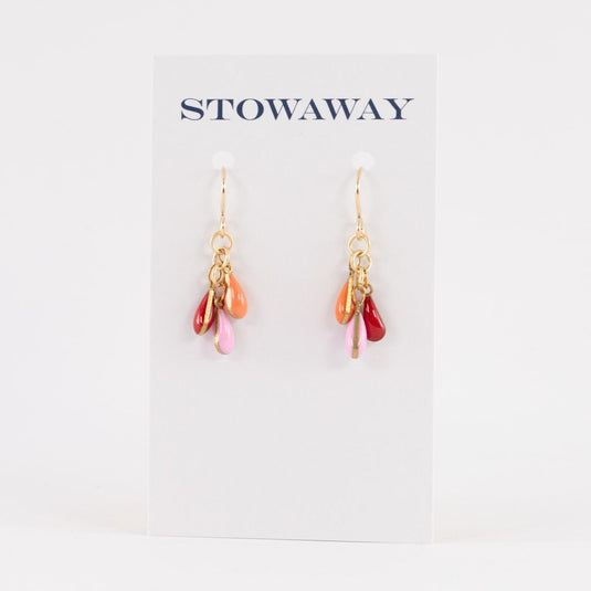 Red and Pink Teardrops Frankie Earrings